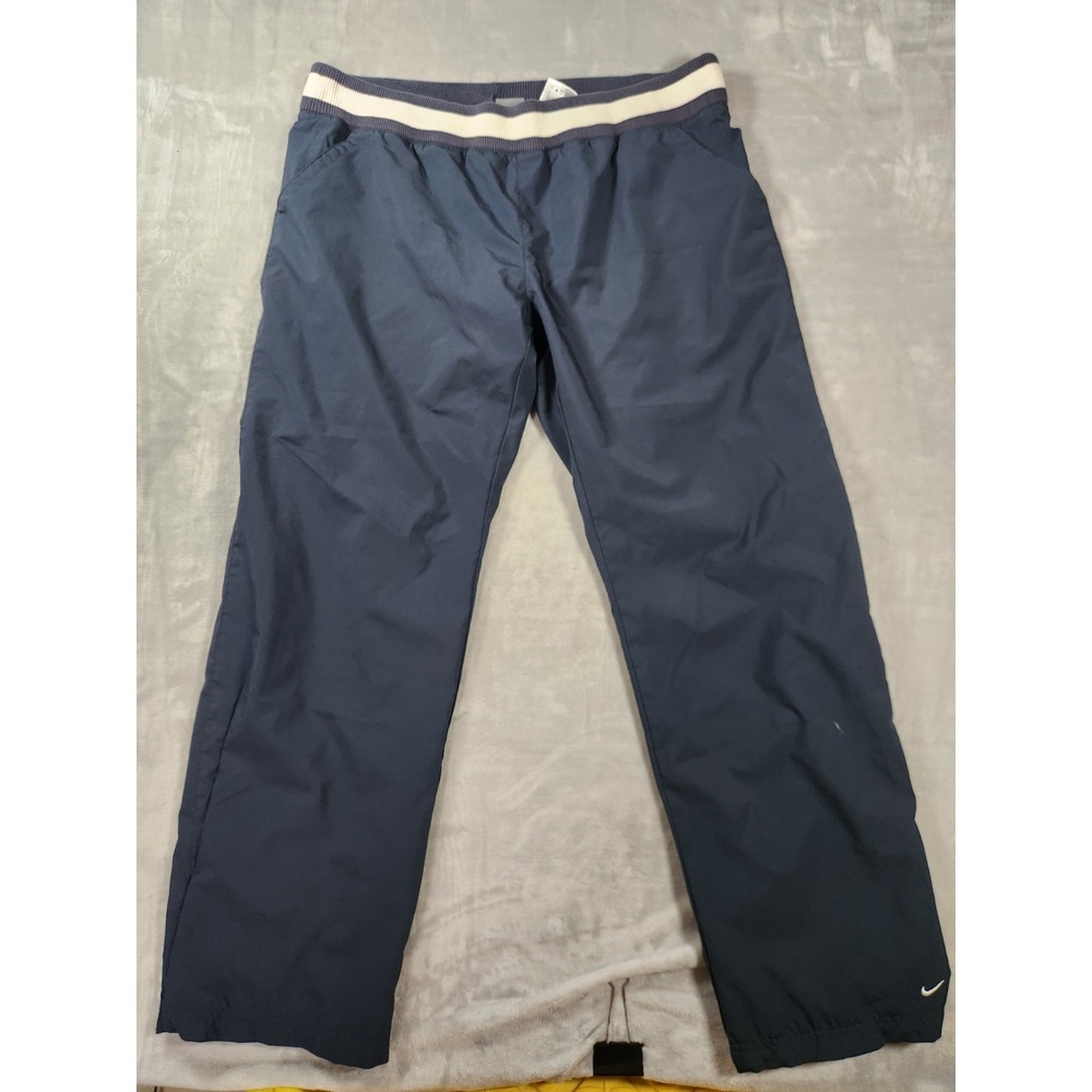 Nike Men's XL Lined Track Pants Navy Dri-Fit Elasticโ Waist Pockets Ankle Zip